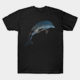 Dolphin Low Poly Double Exposure Art T-Shirt